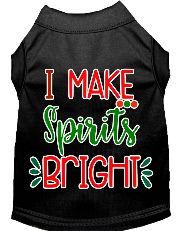 I Make Spirits Bright Screen Print Dog Shirt Black XXL